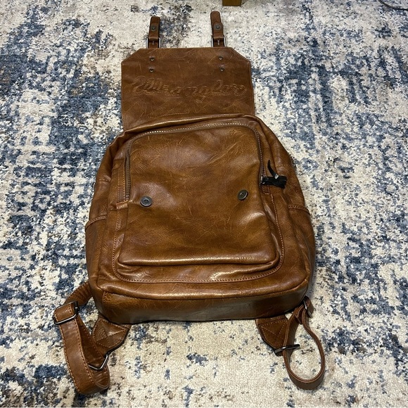 Montana West x Wrangler Brown Vegan Leather Laptop Backpack main image 12